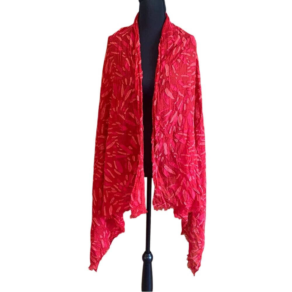 Banana Republic Red Textured Shawl scarf wrap fall autumn lightweight
